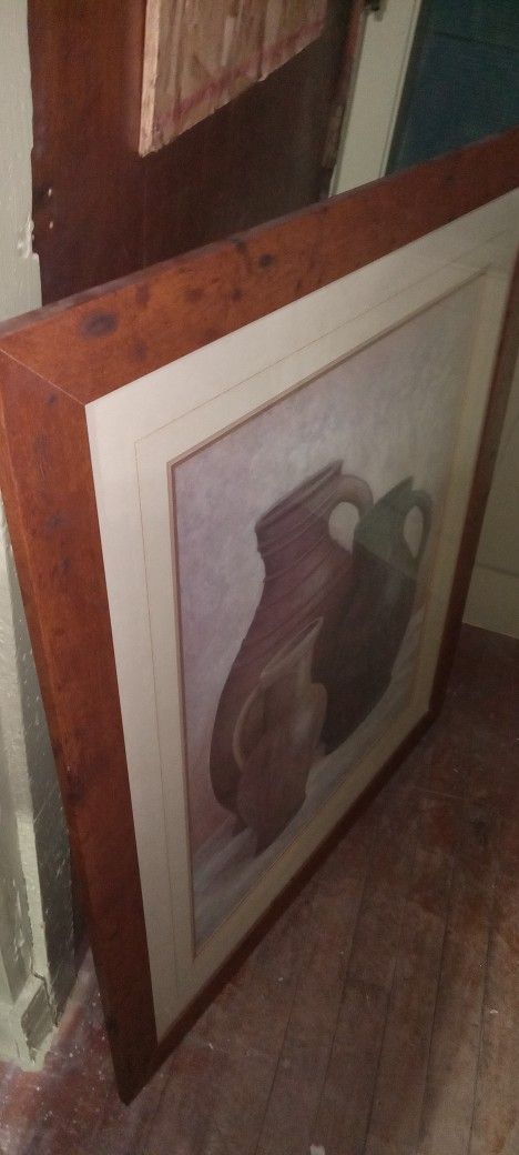Big Beautiful Collector Framed And Matted 3 Jug Artwork Must Have 200 Piece