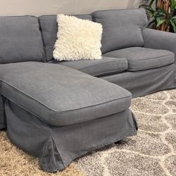 🩶 IKEA Ektorp Chaise Sectional – Washable Covers | Clean & Cozy