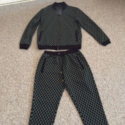 Louis Vuitton, Two-Piece Man Suit Size, Large Color, Black, And Green