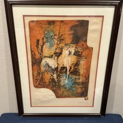 HOI LEBADANG (1(contact info removed)) - "Horses In The Wind" - Rare Signed Lithograph 104/250