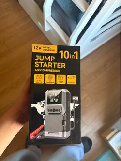 12V Diesel Universal 10-in-1 Jump Starter Air Compressor