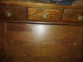 Unique Vintage Salt Box Solid Wood Cabinet