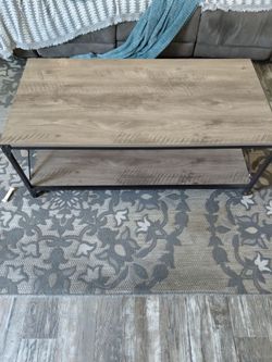 Industrial Wood and Metal Coffee Table