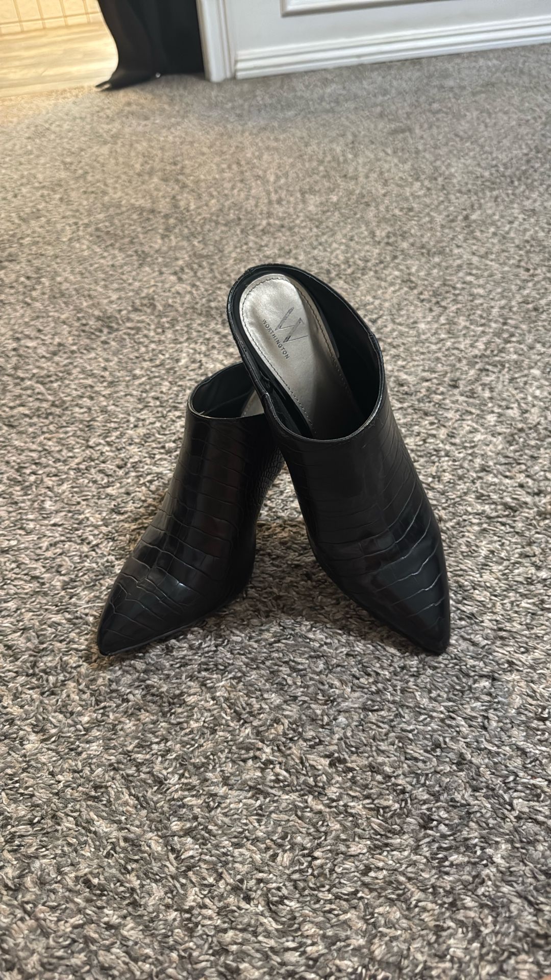 Black Crocodile Worthington Pump Heels