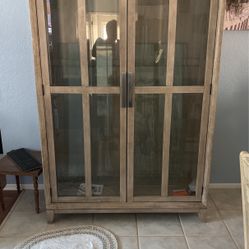 Solid Wood, Belevled Glass Thick Shelves (4)