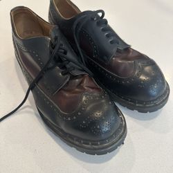 Sz 12 Original English Gripfast Steel Toe Wingtip Shoes