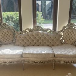 4-Piece French Vintage marble Tabletops Renaissance Provincial Furniture Set