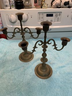 Vintage brass candlestick holders