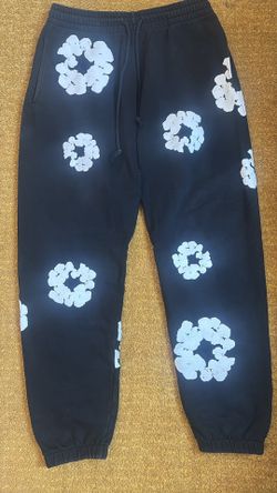 *AUTHENTIC Denim Tears Cotton Wreath Sweapants Black Size M
