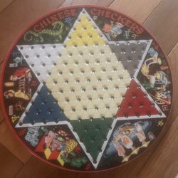 Vintage Metal Tin Art Chinese Checkers Game  no play pieces