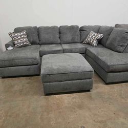 New PLUSH Gray Sectional