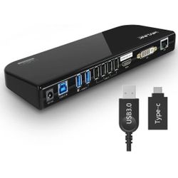 USB Laptop Docking Station Dual Monitors, DisplayLink Computer Dock for M1 M2
