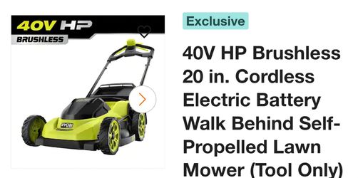 Brand new Rayobi 20" brushless lawn mower 40v hp