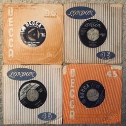 4 Vinyl 45 Records-Tommy Steele-Jack Scott-Doug Sheldon-.Bobby Vee-Made in England GC 