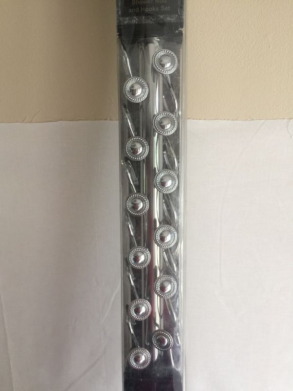 Decorative Silver Shower Curtain Extension Rod With Decorative Silver Shower Curtain Extension Rod With Hooks