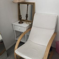 IKEA Chair With ( Washable Cover) &Small Night Stand& Table Lamp For ($15) 
