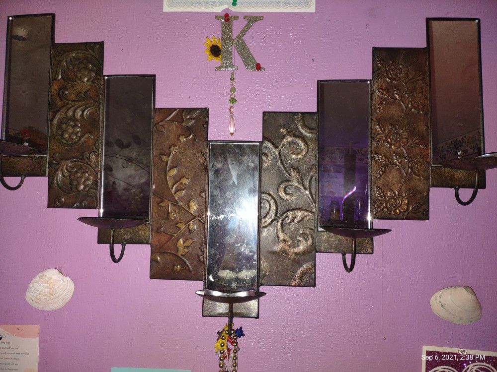 Mirror With Candle Holders 