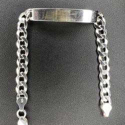 Silver Cuban Link ID Bracelet