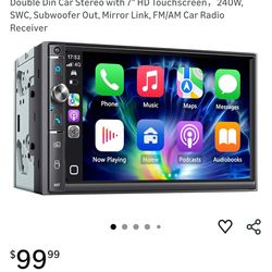 Touchscreen 7" Double Din Car Stereo w/ Remote