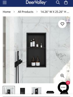 Deer Valley Recessed Shower Niche Cabinet – New Open Box – Matte Black