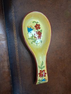 Ceramic Floral Spoon Rest