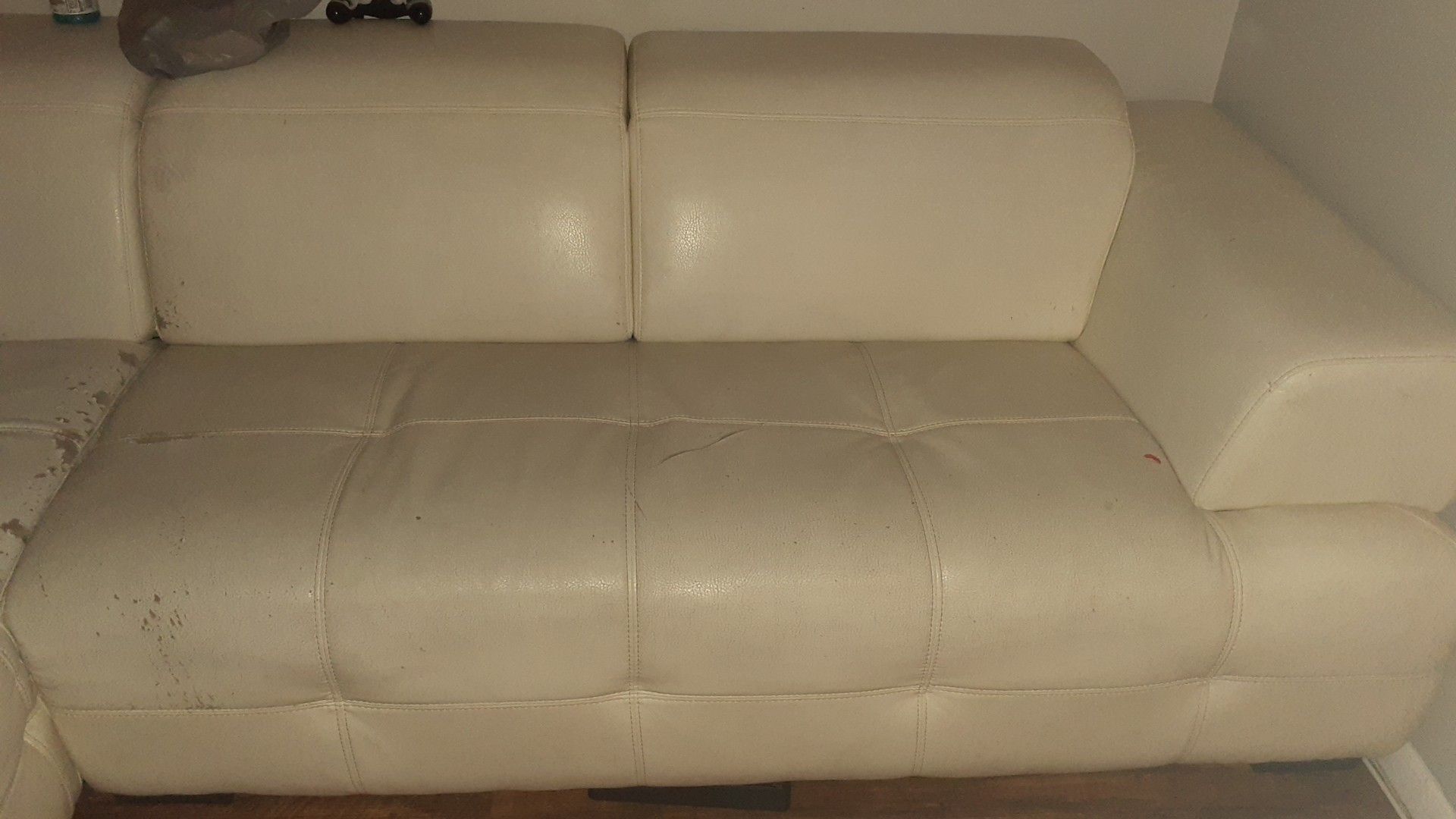 White leather small sectional FREE