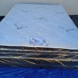Brand New Queen Size Pillowtop Mattress And box spring free delivery 