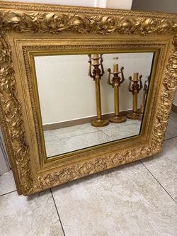 Large Gold Ornate Framed Wall Mirror