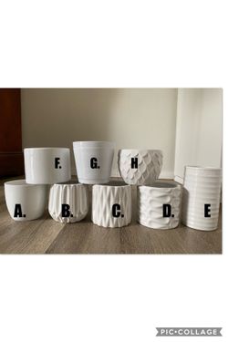 White ceramic pots