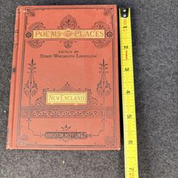 Antique 1877 POEMS OF PLACES New England Henry Longfellow 1st Ed Houghton Mifflin