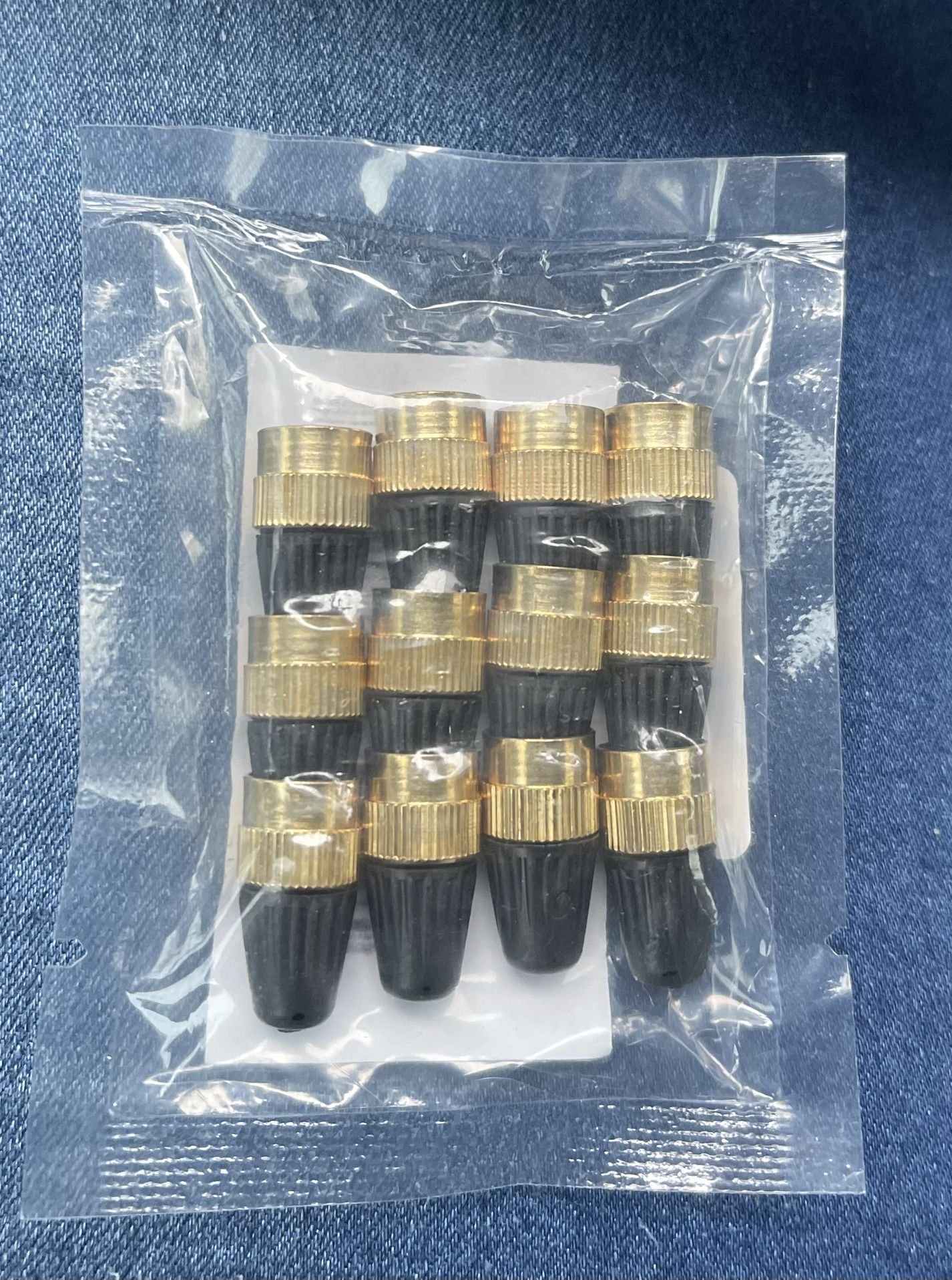 12 Pieces Metal Valves - Golden color