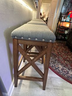 Rustic set of 4 barstools