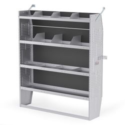 AA Products SH-6005 Steel Mid/ High Roof Van Shelving Storage System Fits Transit, NV, Promaster and Sprinter, Van Shelving Units, 52''W x 60''H x 13'