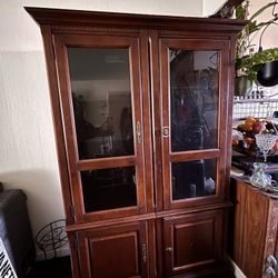 Vintage Wooden China Cabinet