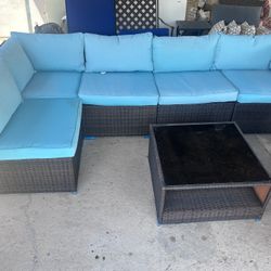 Patio Set Sectional Couch With Coffee Table