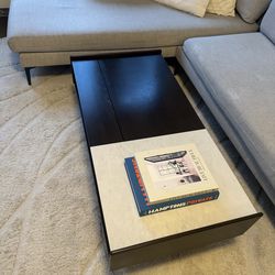 West Elm Mid-Century Pop Up Coffee Table, Dark Mineral/Marble