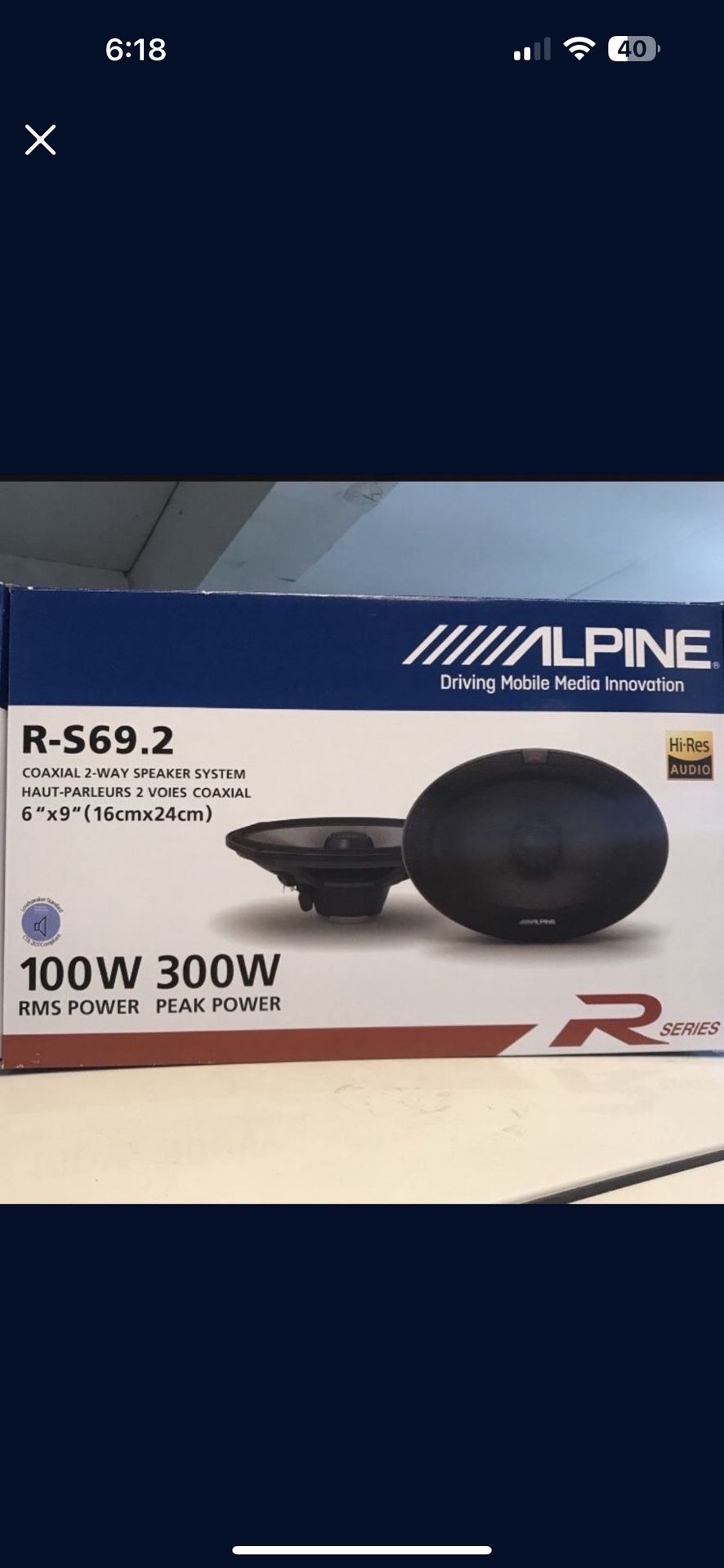 Alpine 6x9 Inch Speakers Type R Series R-s69.2 Brand New