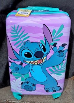 Disney Lilo and Stitch Kid's 18" Carry On Hardside Spinner Luggage for Children, Purple