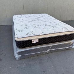 BRAND NEW PILLOW TOP MATTRESSES ✅ COLCHONES NUEVOS PILLOW TOP 💯‼️ QUEEN SIZE $150 ❌ $210 With Box Spring FULL SIZE $140❌ $200 With Box Spring💥