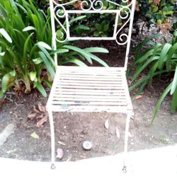 1950s CAST IRON SHABBY CHIC Patio Chair