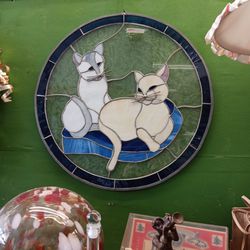 Vintage Stained Glass CATS