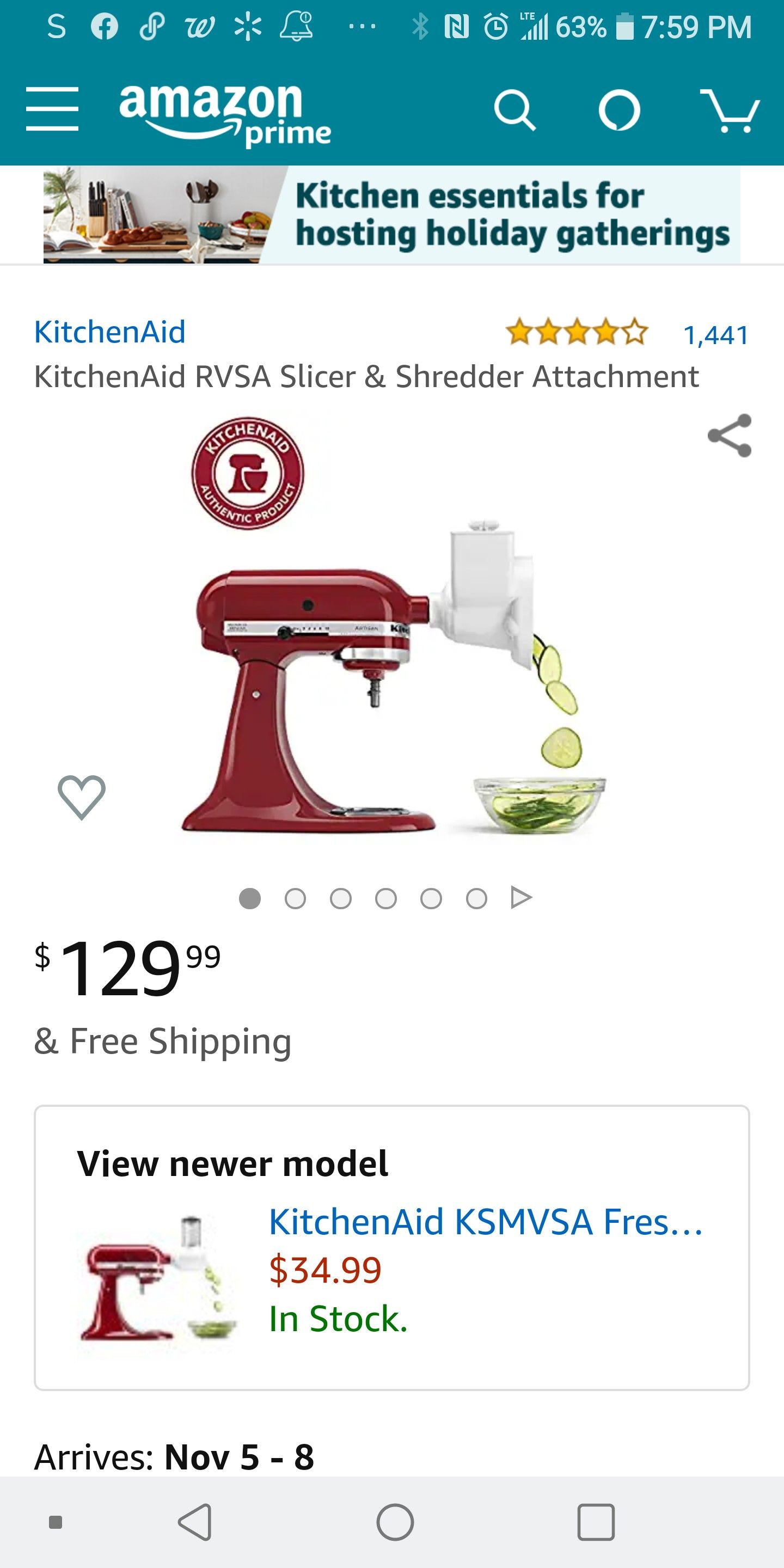 New Kitchenaid Slicer Shredder