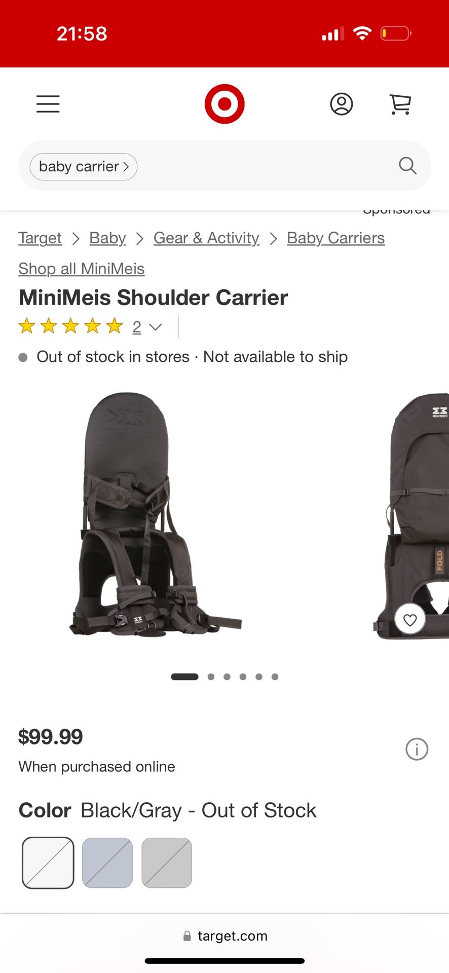 Minimies Shoulder carrier