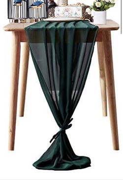 Dark Green  Emerald Chiffon Table Runner 