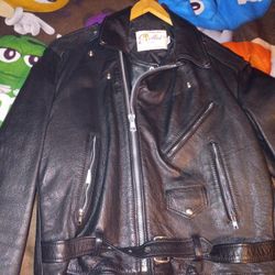 Genuine Leather Jacket Size 46 Mens