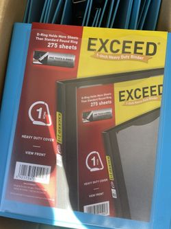 (10) 1 Inch Blue 3 Ring Binders.