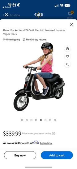 Razor Pocket Mod 24-Volt Electric Powered Scooter Vapor Black