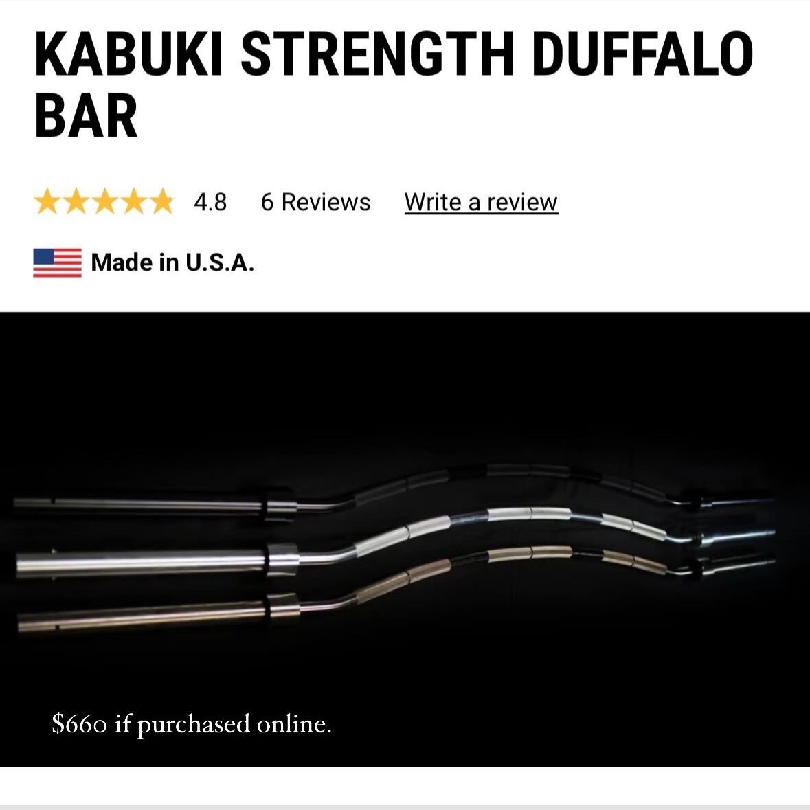 Kabuki Strength Duffalo Bar