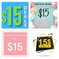 $15 Each Deals - table, plant stands, room decors, vases, games, puzzles..