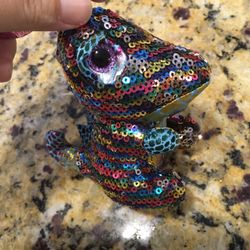 Rainbow Lizard plush keychain
